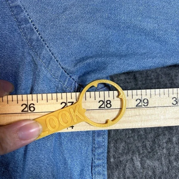 Mustang Shirt Adult 2XL Blue Denim Joe Blow Classic Car Ford Long Sleeve Shacket - Picture 9 of 10